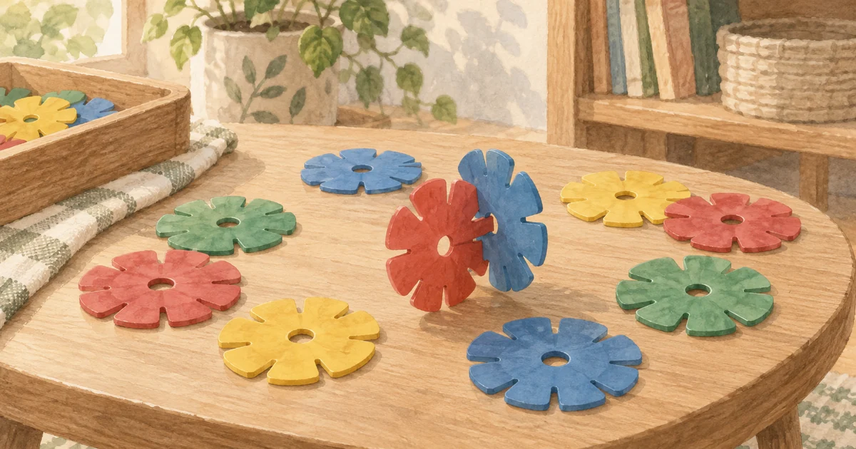 外周に溝のある花形のピース
