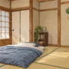 神棚と寝具の位置を分けて整えた和室のイメージ